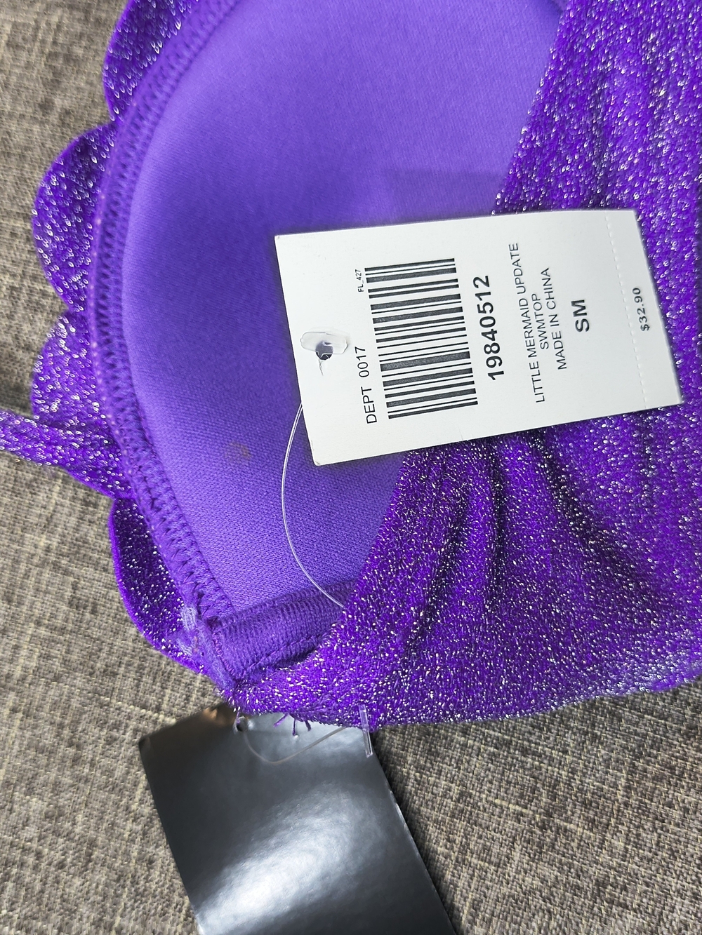 Hot Topic Purple Glitter Seashell Halter Top with Pearl Detail - Picture 6 of 6